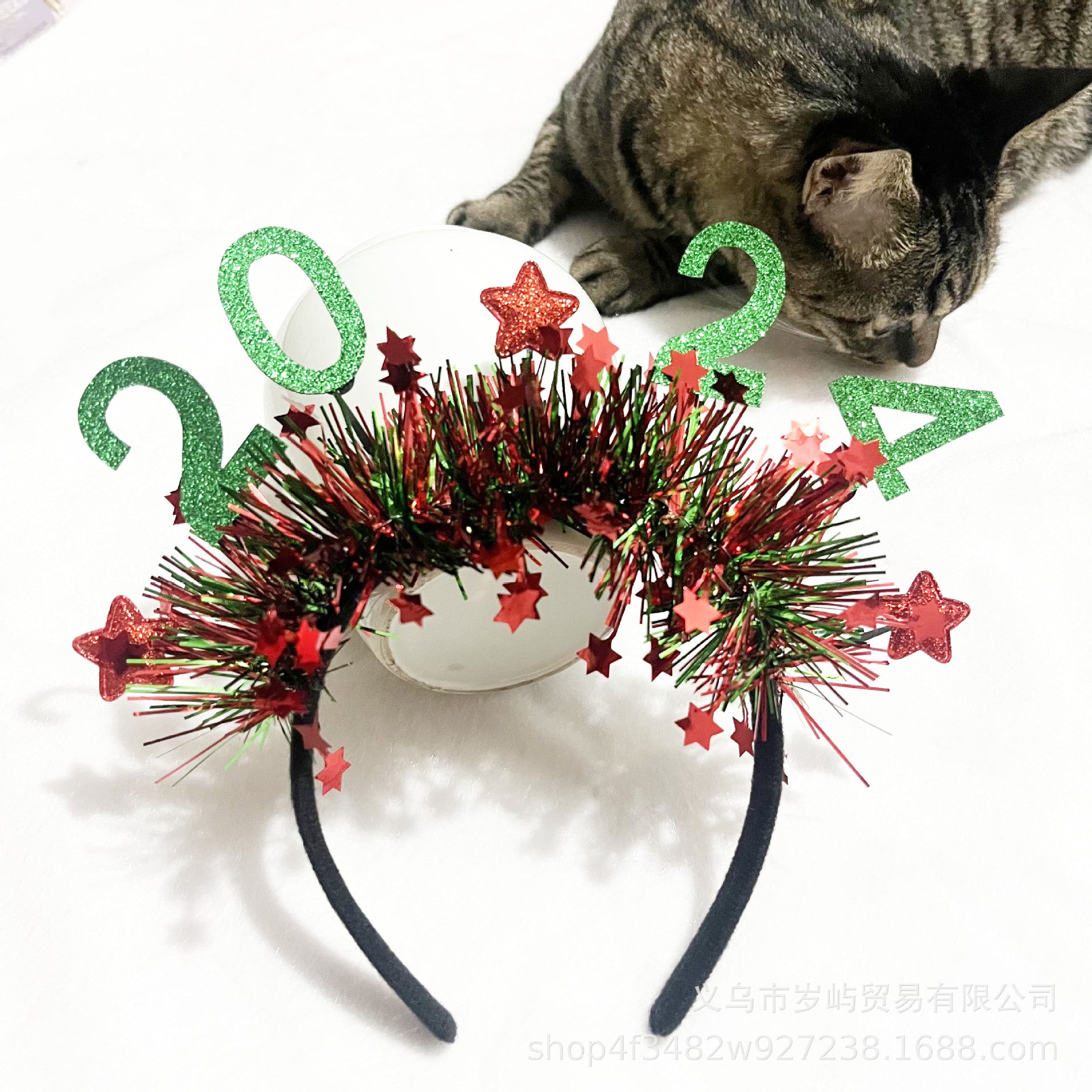 Wholesale Christmas 2024 Number Fabric Headbands