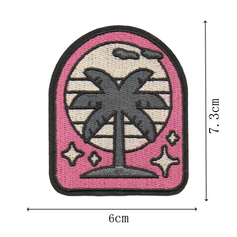 Wholesale Cartoon Pink Embroidered Patch With Heating Glue Backing DIY Fashion Accessory For Bags Clothes Shoes Towels