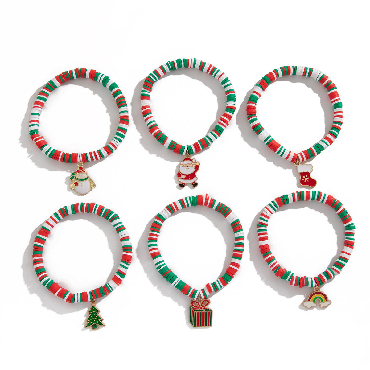 Wholesale Christmas Deer Colored  Layered Bracelet Set