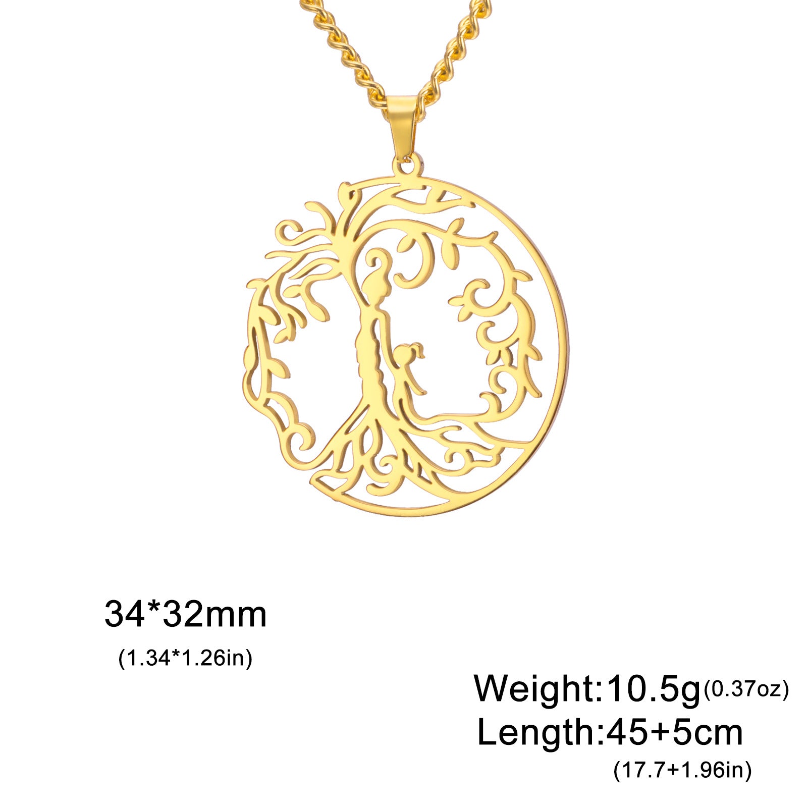 Wholesale Mother' s Day electroplated Tree of Life parent-child Stainless steel necklace
