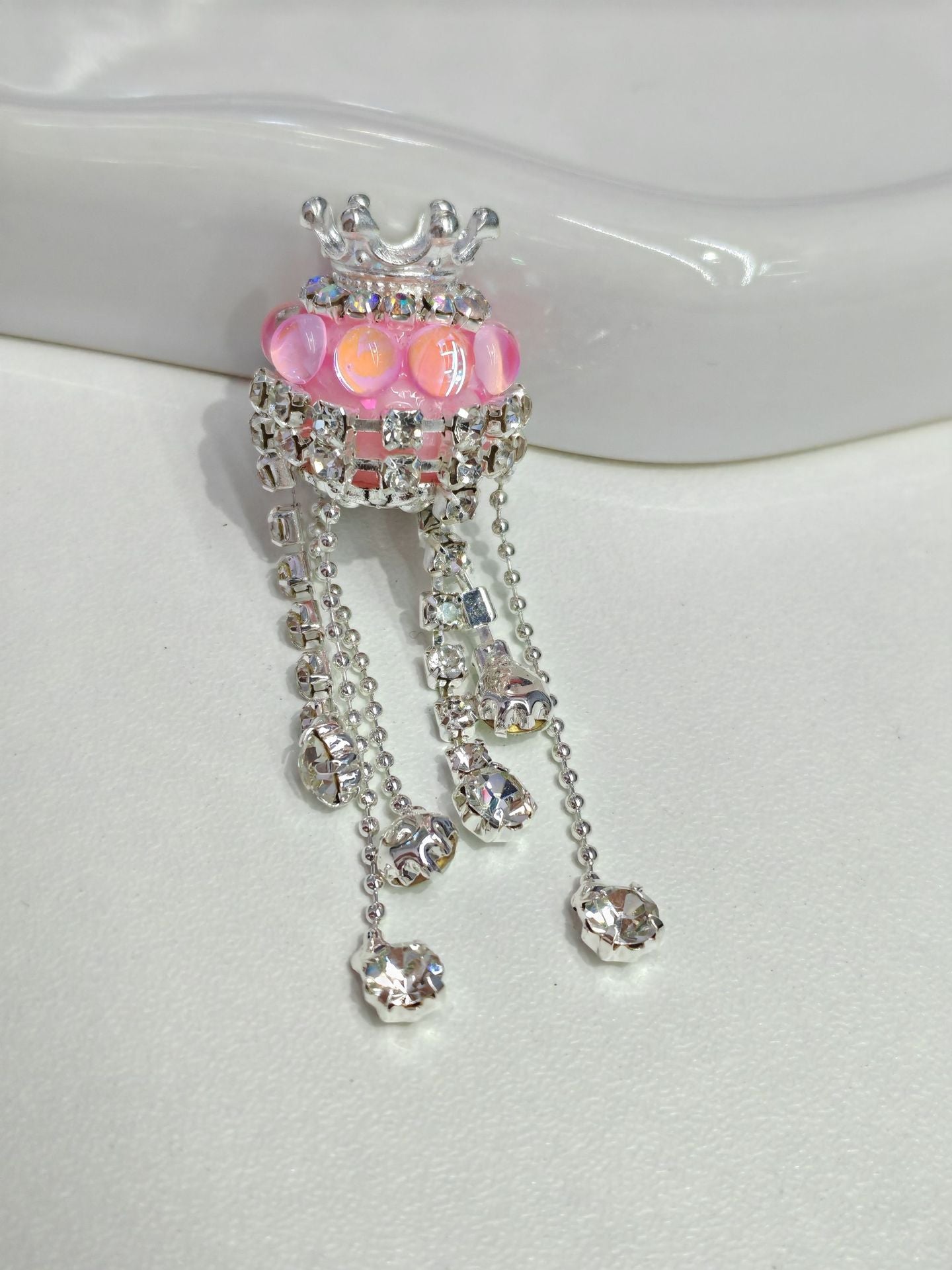 Wholesale 30pcs colored crown tassel diamond beads