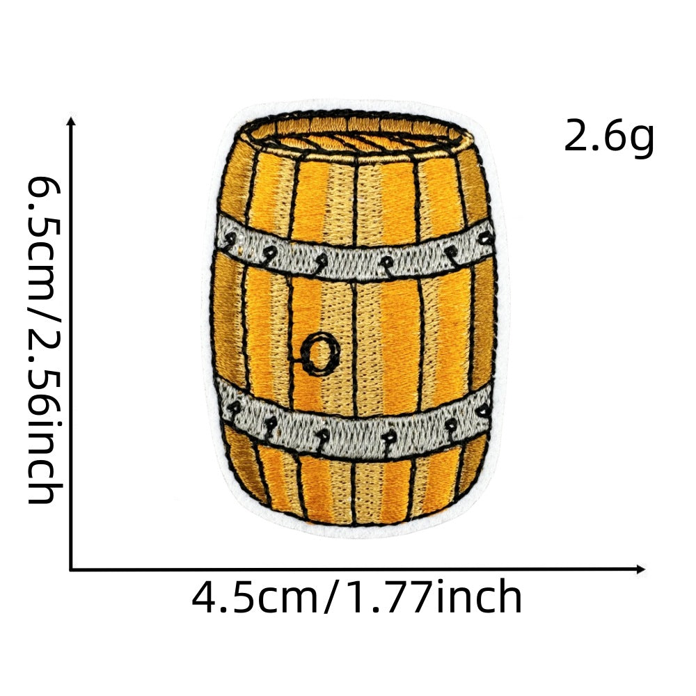 Wholesale Stylish Embroidered Cartoon Beer Patch With Heat Adhesive Backing For Clothing Decoration DIY Craft Resale