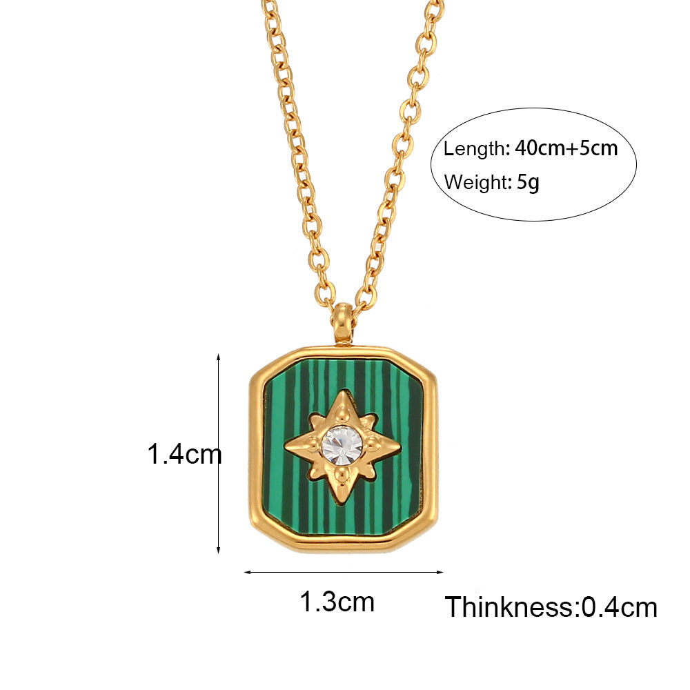 Wholesale Vintage Eight-pointed Star Acrylic Shell Square Necklace