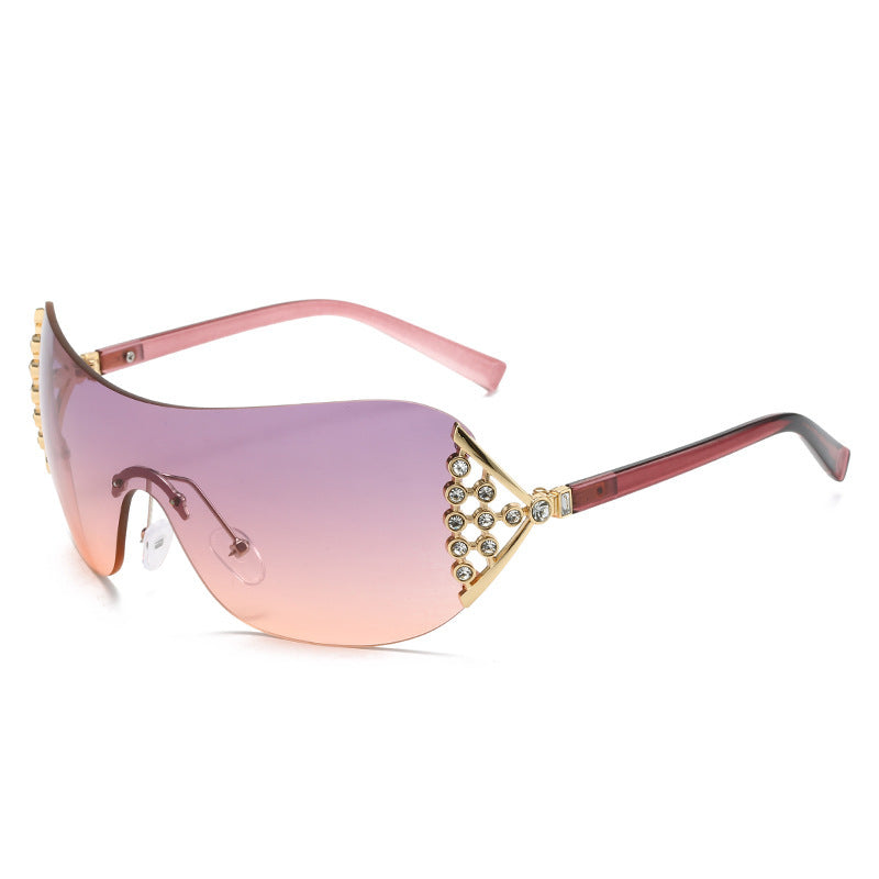 Wholesale Diamond Inlaid Frameless PC Sunglasses