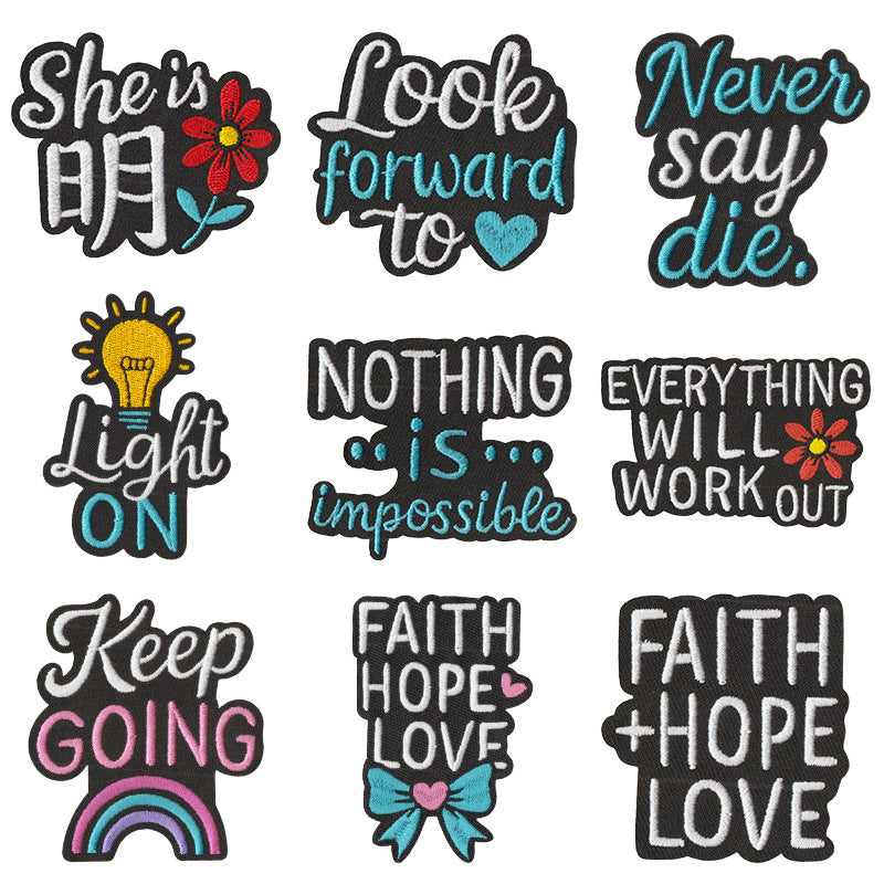 Wholesale Embroidered Letter Patches Set Of 9 Heat Glue Back DIY Towel Craft Supply