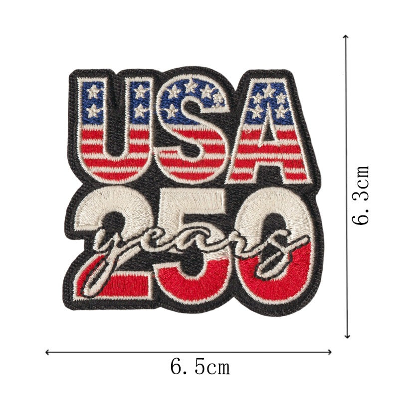 Wholesale Decorative Embroidered Patches 50 Piece Set With Liberty Bell Statue Of Liberty American Flag Design For Towels