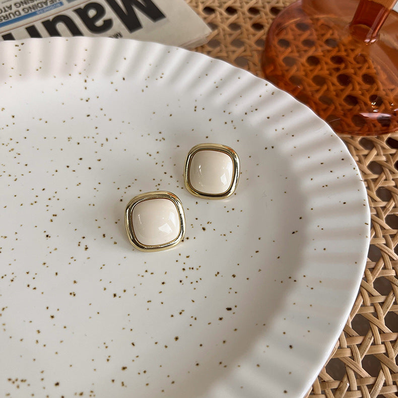 Al por mayor 925 Silver Needle Geométrica Geométrica Resina de resina Camina de aleación blanca