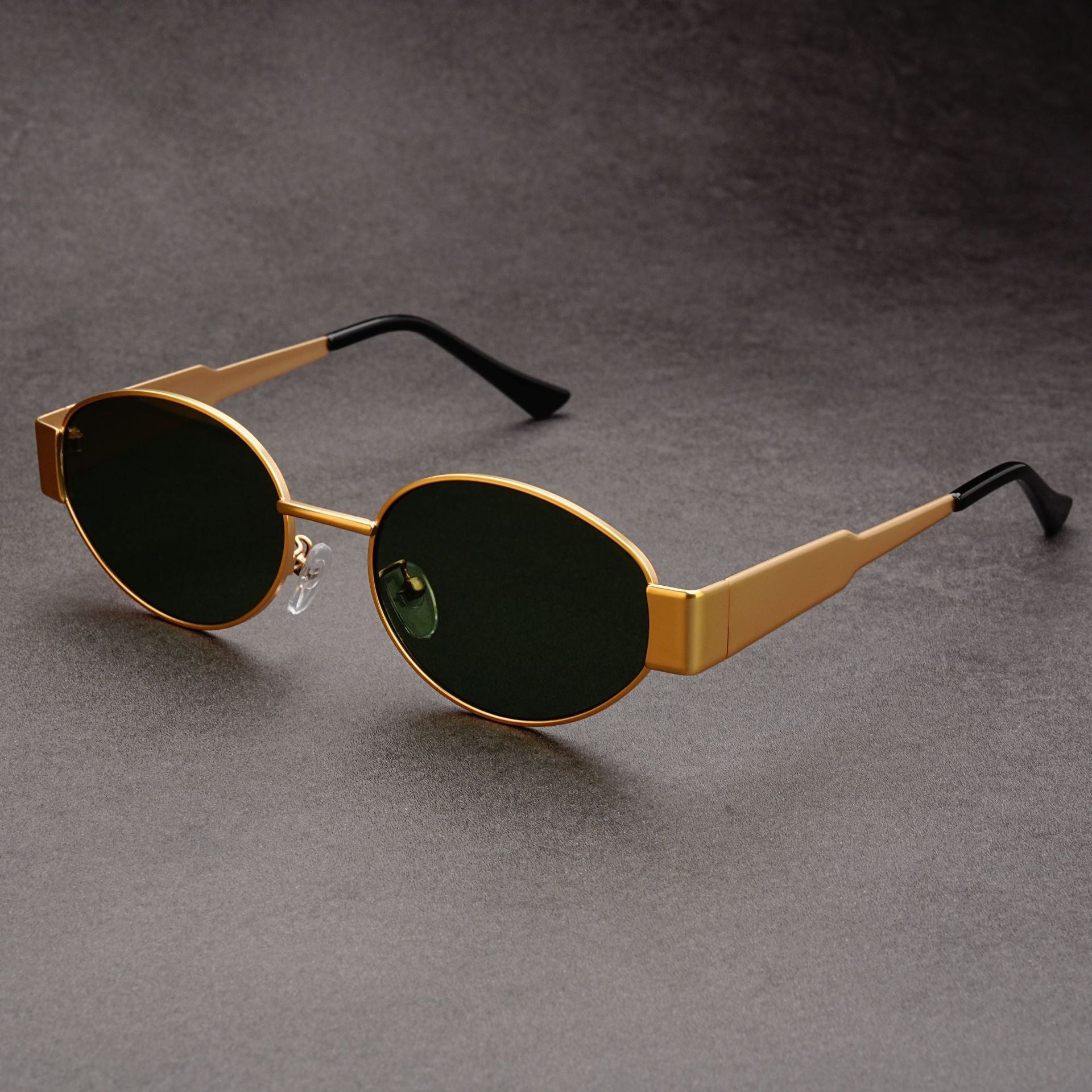 Wholesale Retro old money style metal oval sunglasses