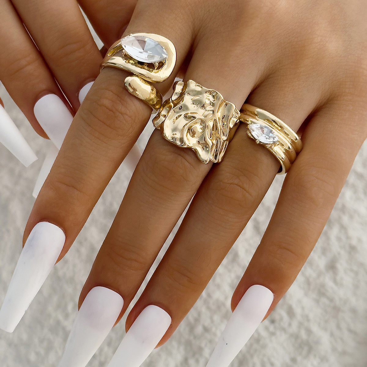 Wholesale Geometric irregular Alloy Rings