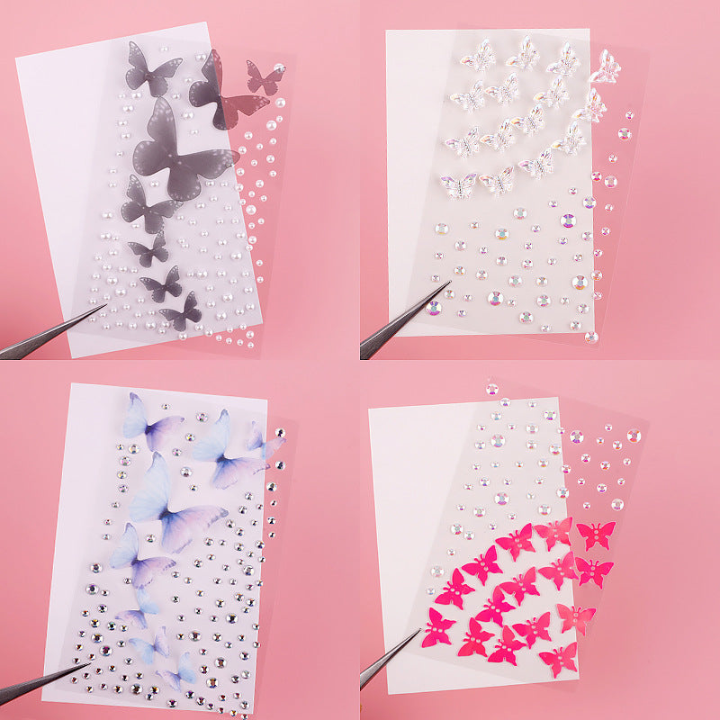 Wholesale Acrylic AB Butterfly Beauty and Eye Makeup Stickers