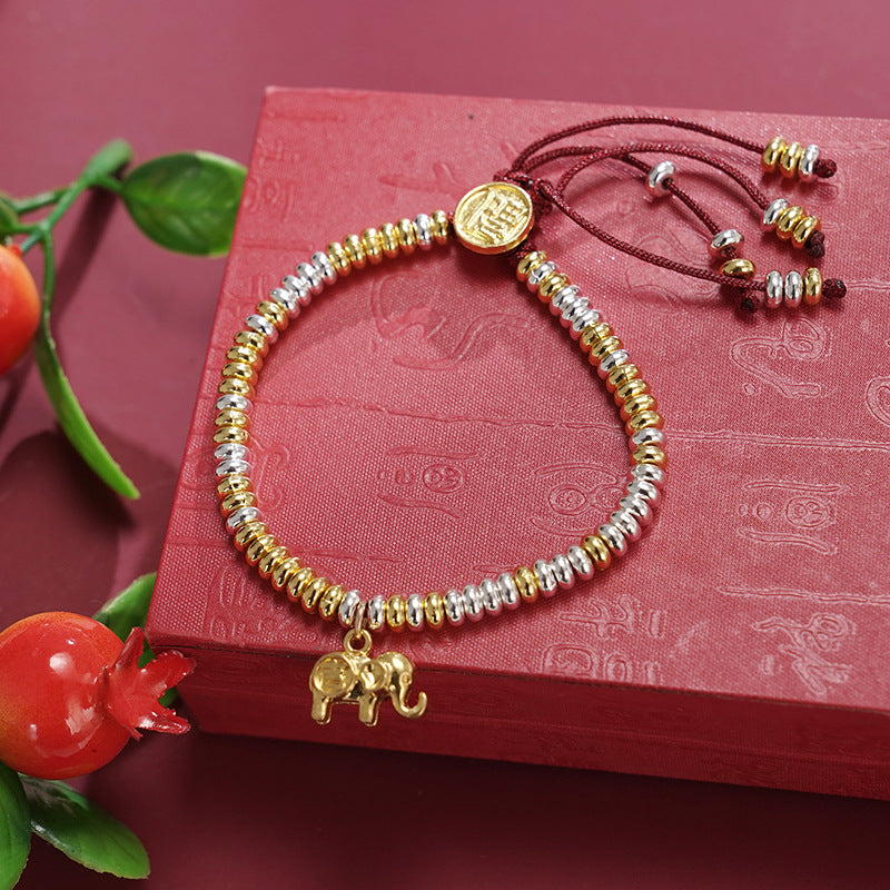 Wholesale Gold and silver mixed immediately get rich scenic area braided bracelet