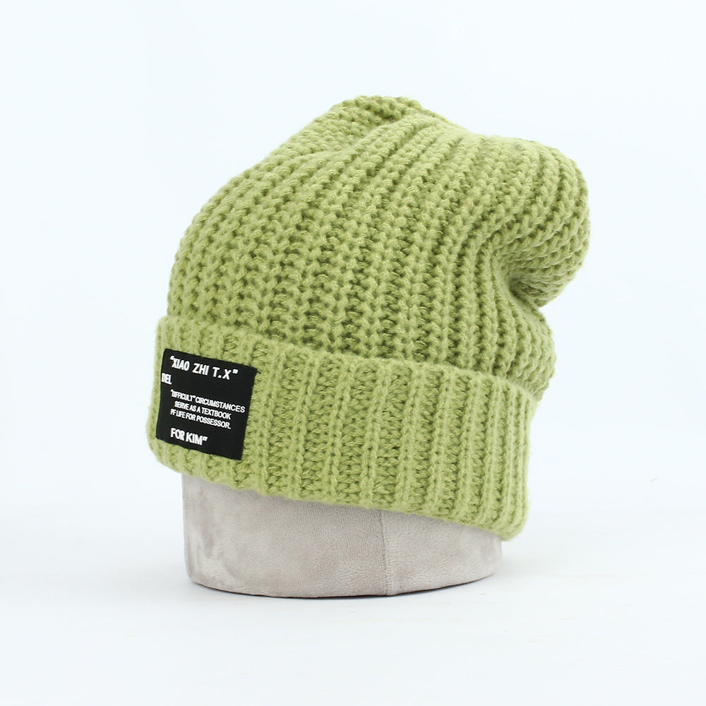 Wholesale Autumn and Winter Letter Patch Knitted Acrylic Beanie