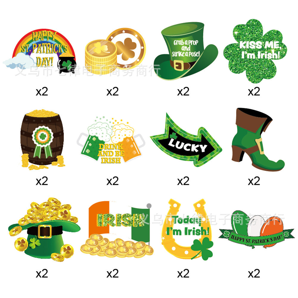 Wholesale 12pcs St. Patrick's Day Party Decoration Paper Cake Inserts