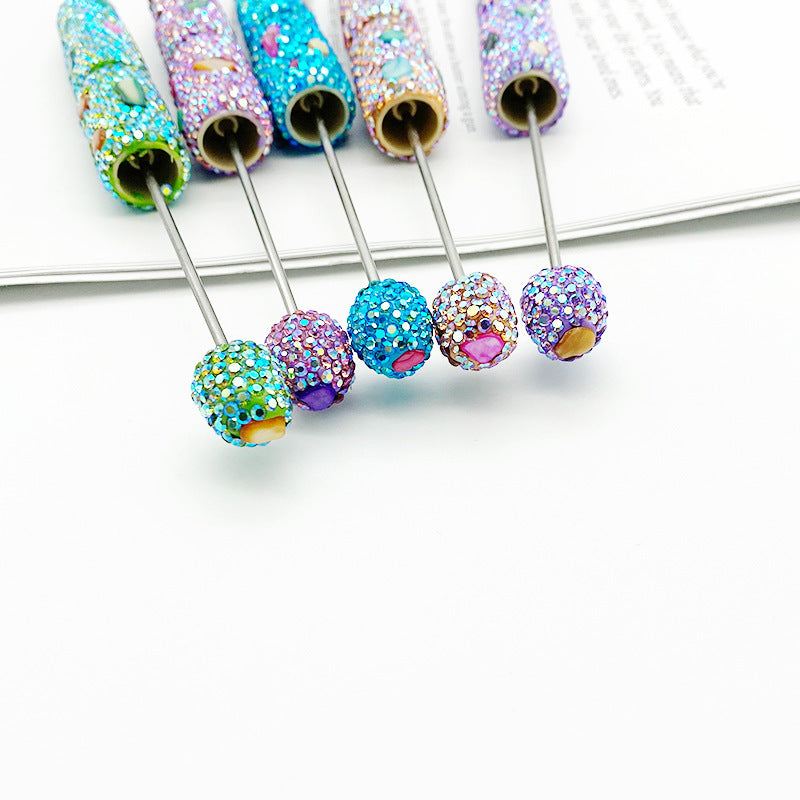 Wholesale Colorful Shell Full Diamond Bead beadable pens