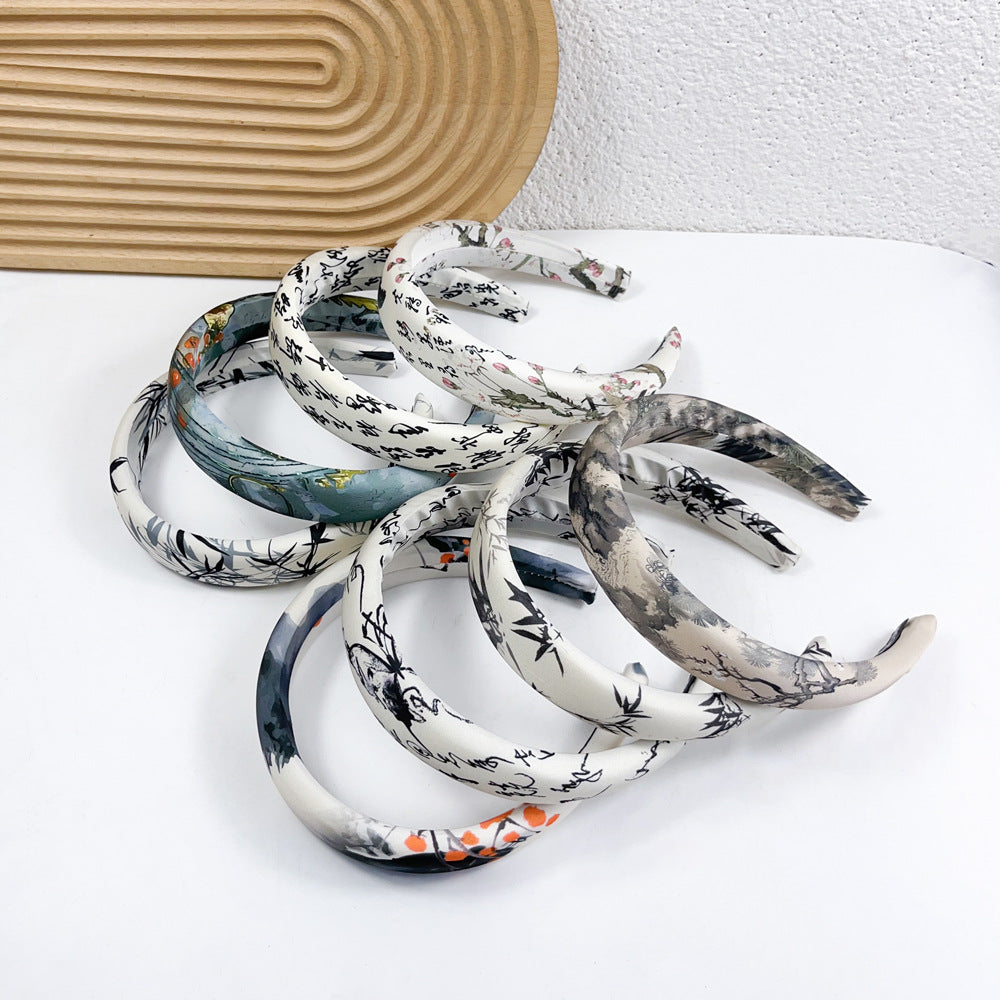 Wholesale Letter Ink Printing Wide Edge Fabric Headband