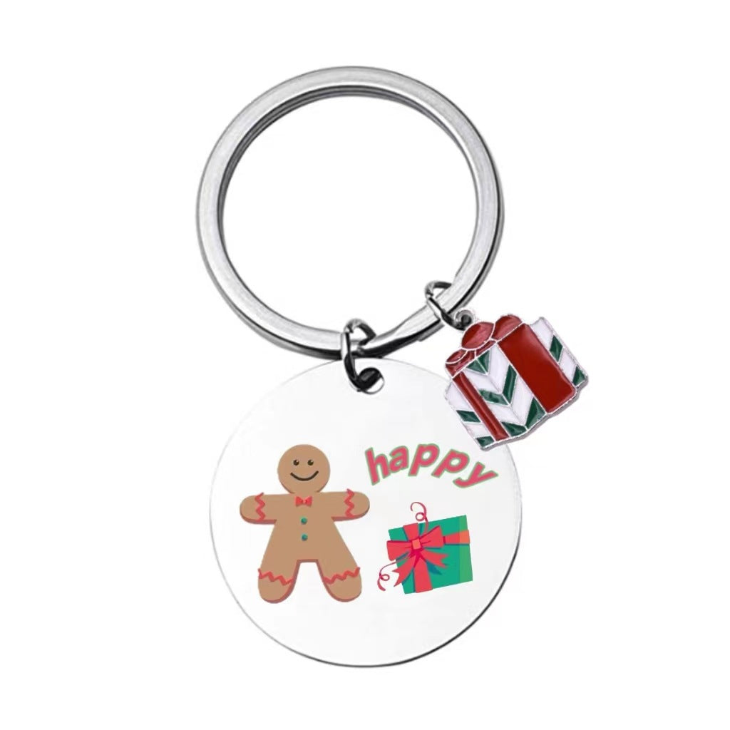Llavero de Navidad para el pan de jengibre de acero inoxidable al por mayor