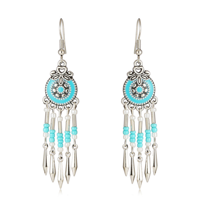 Wholesale Small Short Bohemian Vintage Round Bead Earrings