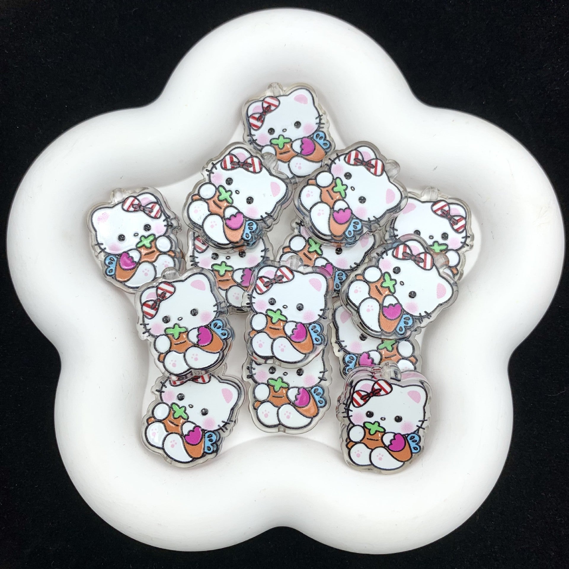 Wholesale 10pcs Cartoon cute double-sided  Acrylic Beads