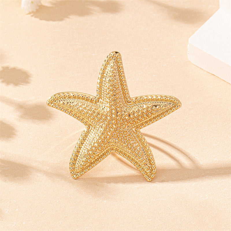 Wholesale Summer ocean style holiday style starfish ring