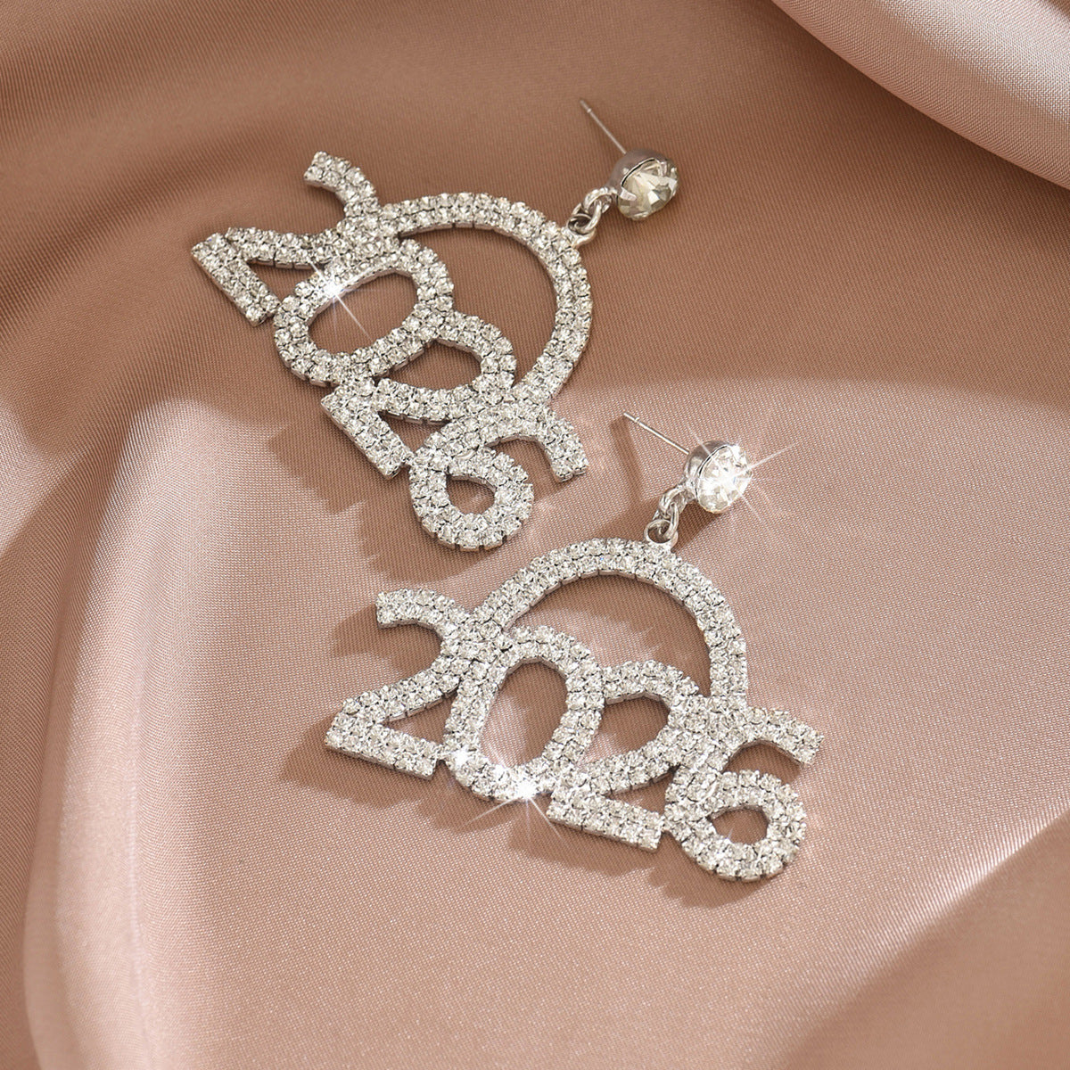 Wholesale 2026 Rhinestone Digital Blingbling Earrings