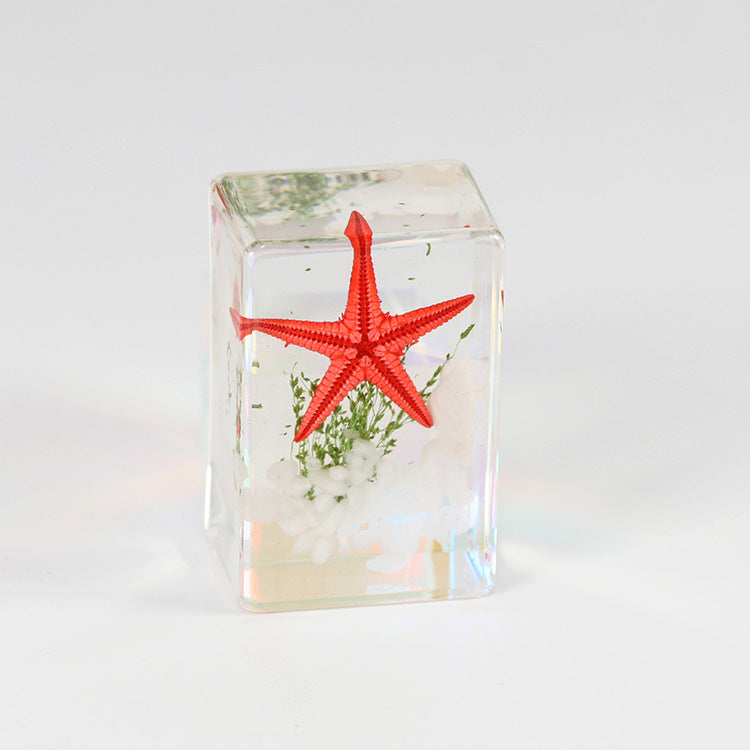 Wholesale 6pcs Starfish Specimen Resin Transparent Handmade Glue Ornaments
