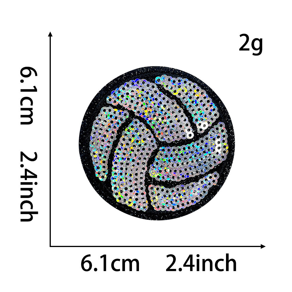 Wholesale Trendy Blue Ball Sequin Embroidered Patch With Bow Iron On Adhesive For Coats DIY Fashion Accessory Gift