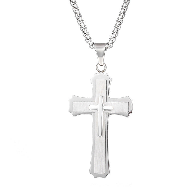 Wholesale Stainless steel cross pendant necklace