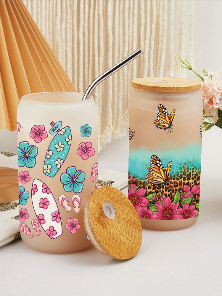 Wholesale Butterfly Flower Bee Cartoon 16oz Cup UV DTF Wraps