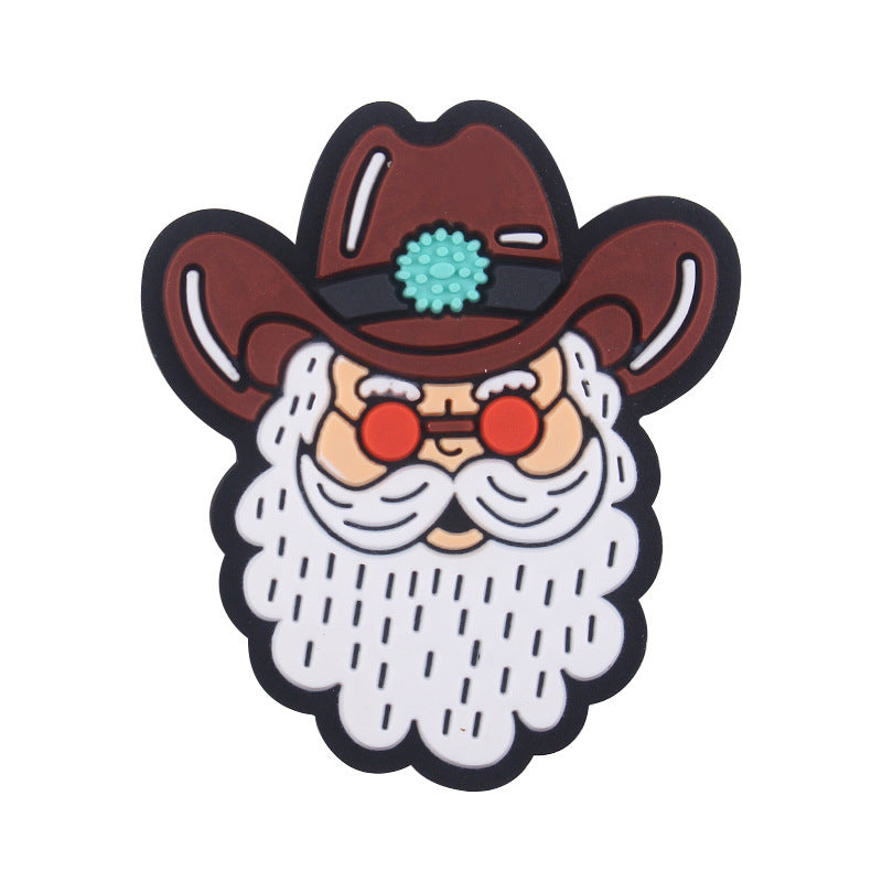 Wholesale 3pcs Western Cowboy White Beard Grandpa Silicone DIY Accessories Beads