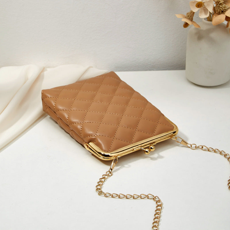 bolso de monedas de bolsas de clip de rhombus PU al por mayor