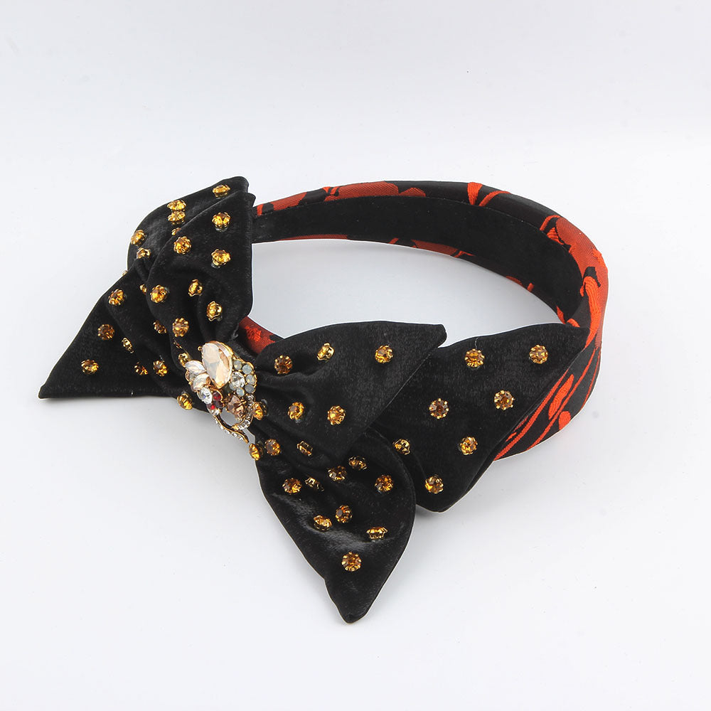 Wholesale Baroque Cross border Sponge Inlaid Diamond Hair Hoops