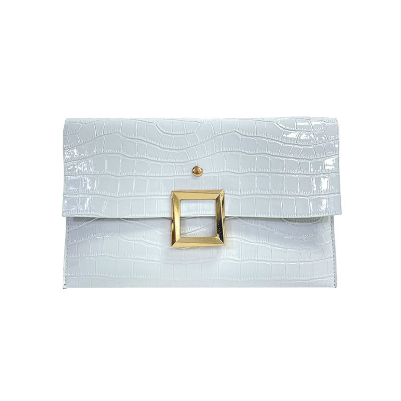 Wholesale Solid Color Versatile Fashion Temperament Stone Pattern Envelope Clutch Bag