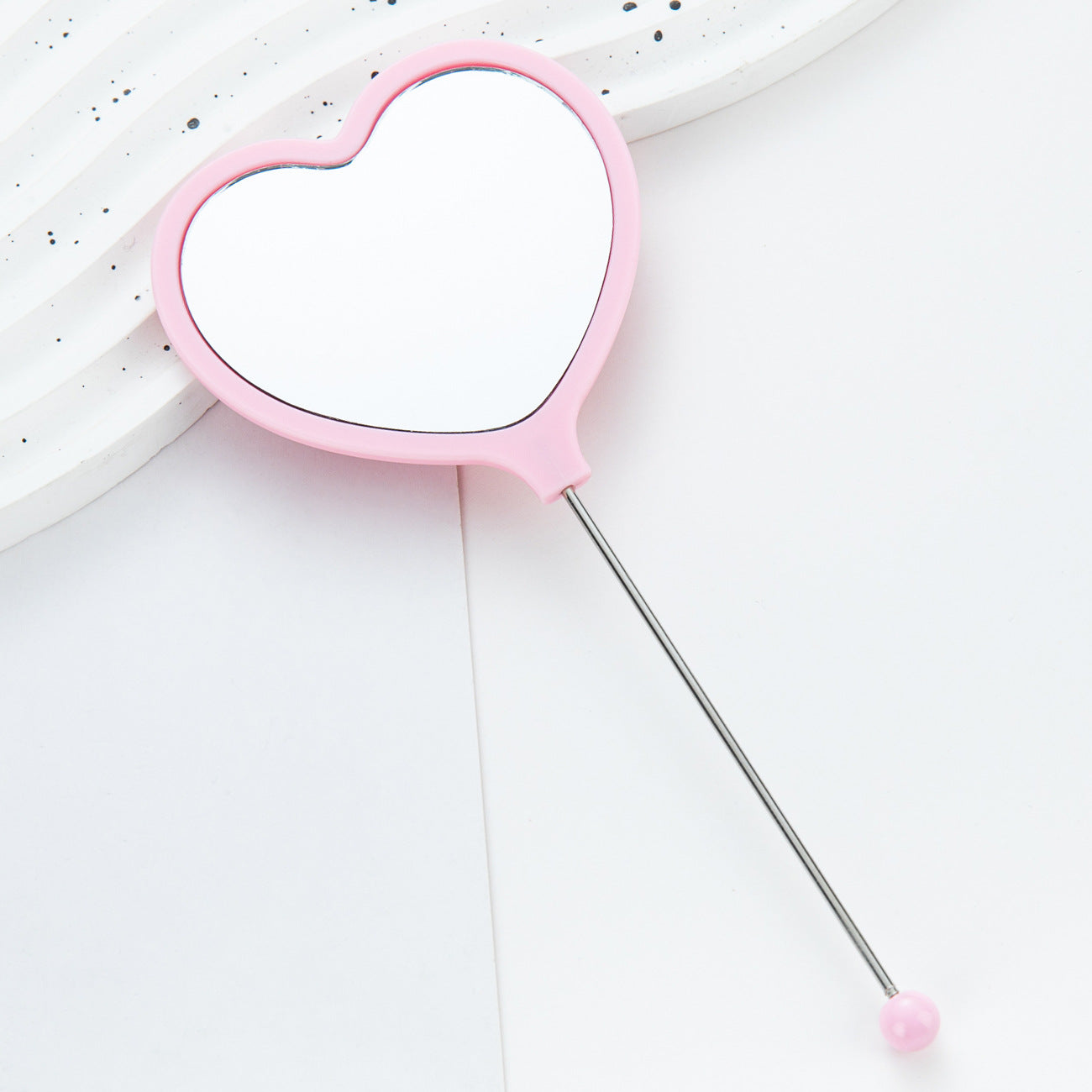 Wholesale DIY beaded handle mirror handheld makeup mirror