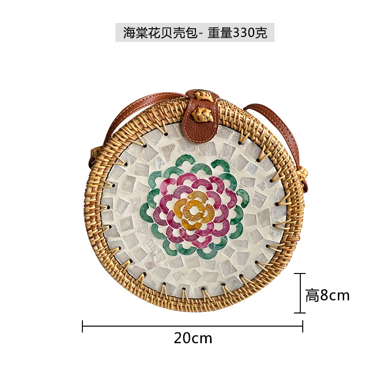 Wholesale Cross-body Colorful Shell Retro Handwoven Shoulder Bag