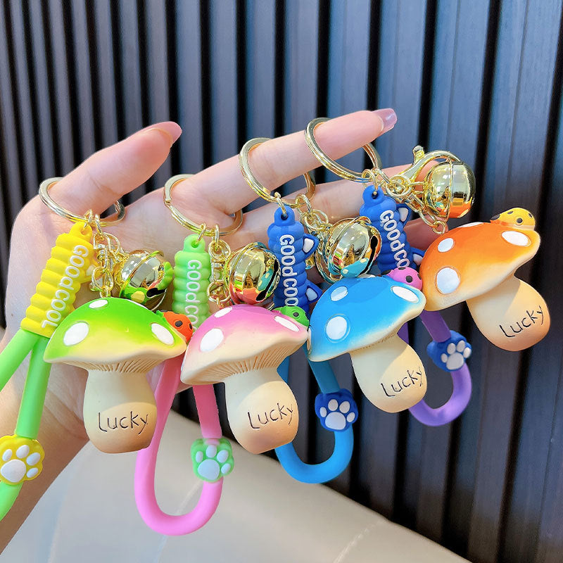 Wholesale Creative Cartoon Resin Ladybug Mushroom Keychain