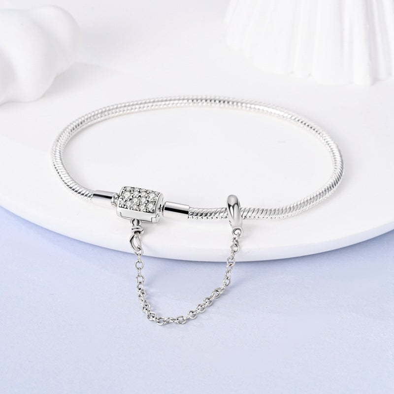 Wholesale Four leaf clover dream catcher net snake bone Silver plating bracelet