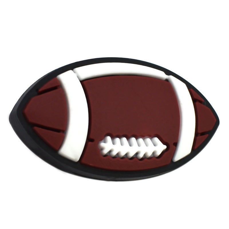 Wholesale Random 100pcs/pack PVC soft rubber perforated beaded accessories for ball sports series   Focal Beads