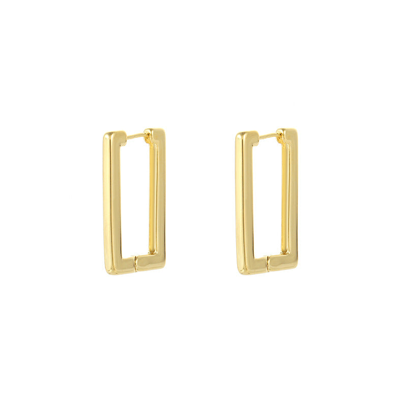 Wholesale Golden electroplated geometric block earrings