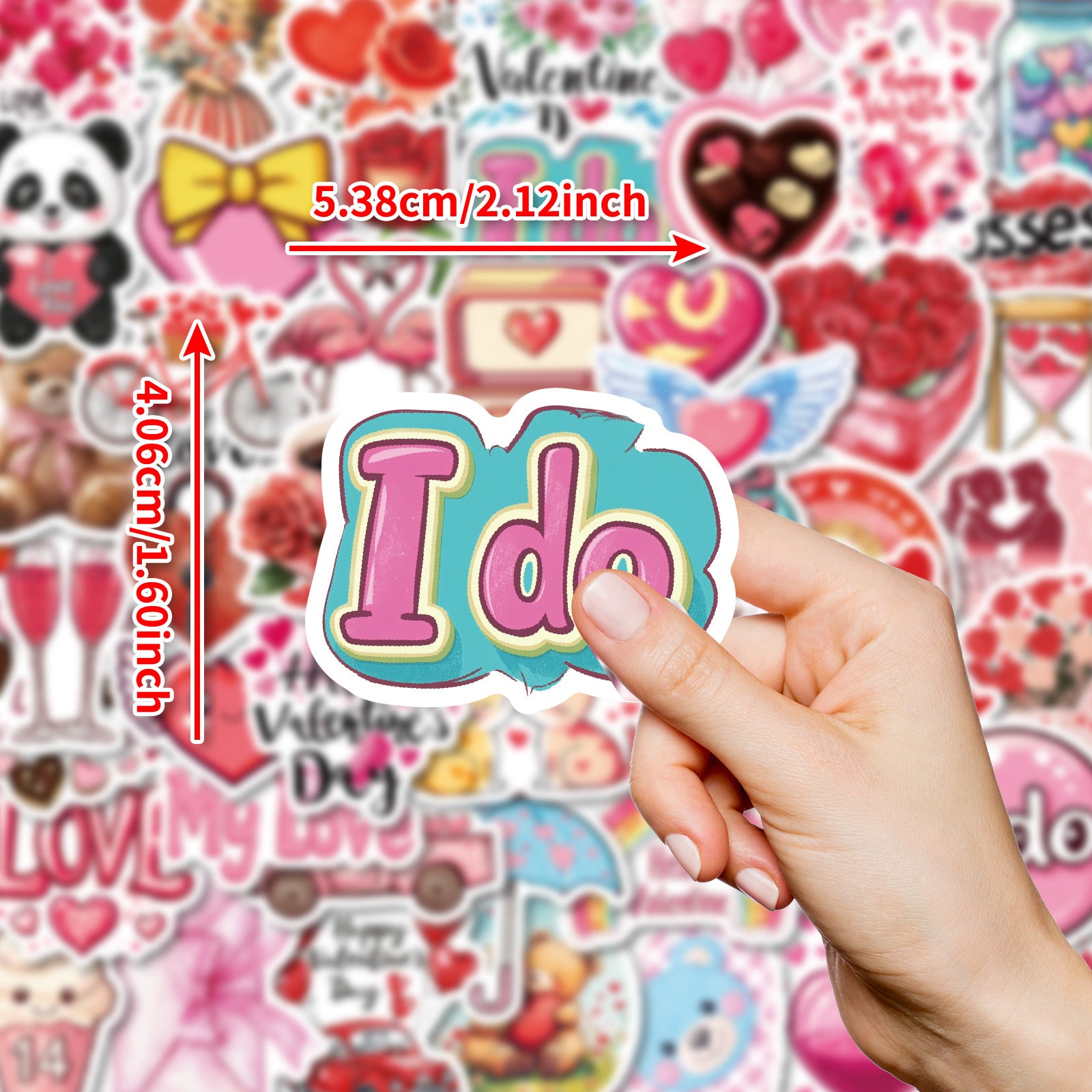 Wholesale 50pcs Valentine' s Day Cute Cartoon Graffiti Waterproof Stickers