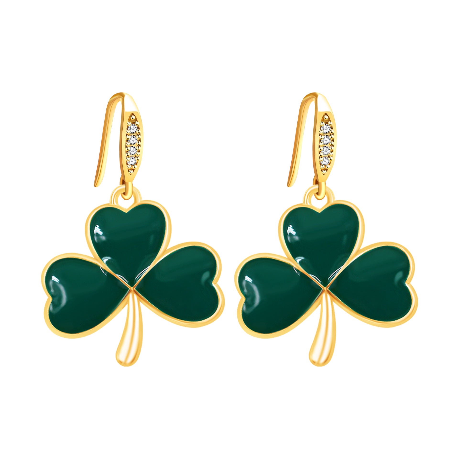 Wholesale St.  Patrick' s Day rainbow hat shamrock four-leaf clover earrings