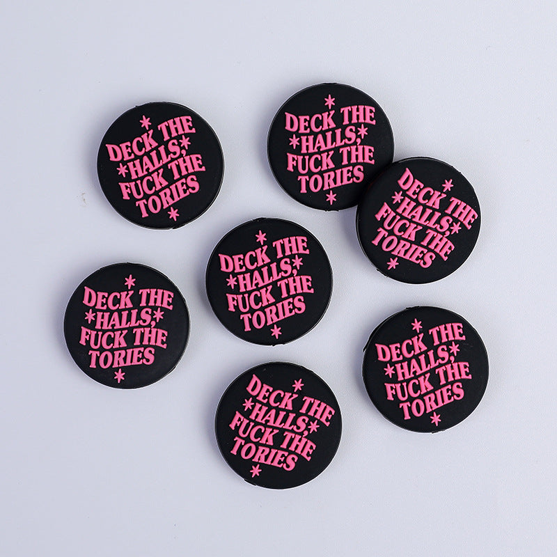 Wholesale 20pcs Love English Glue Bead Pen Accessories Silicone Loose Beads