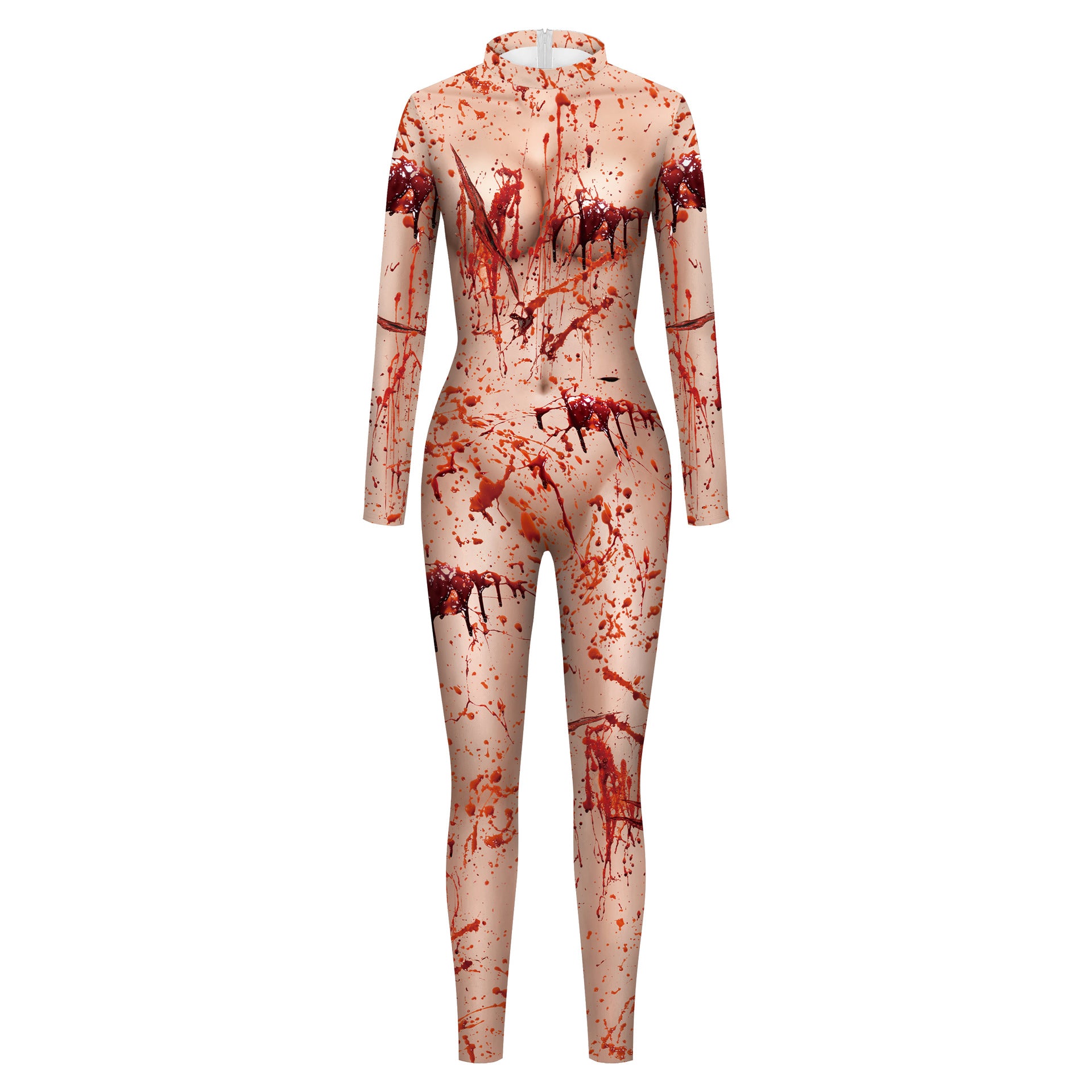 Wholesale Halloween Jumpsuit Blood Stain Digital Print Jumpsuit Tights