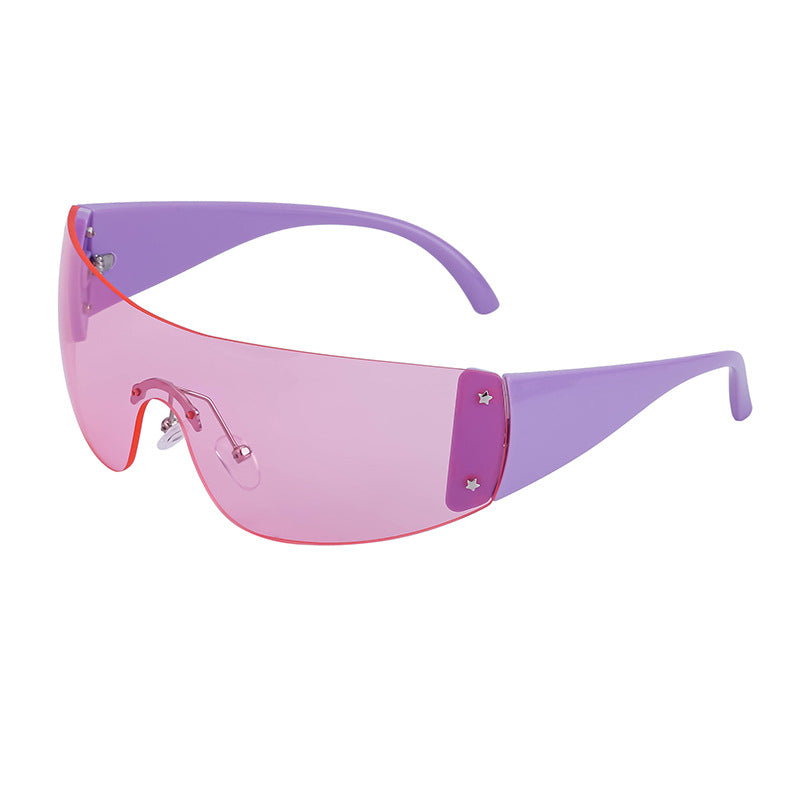 Wholesale Y2K Pentagram Frameless Riding PC Sunglasses