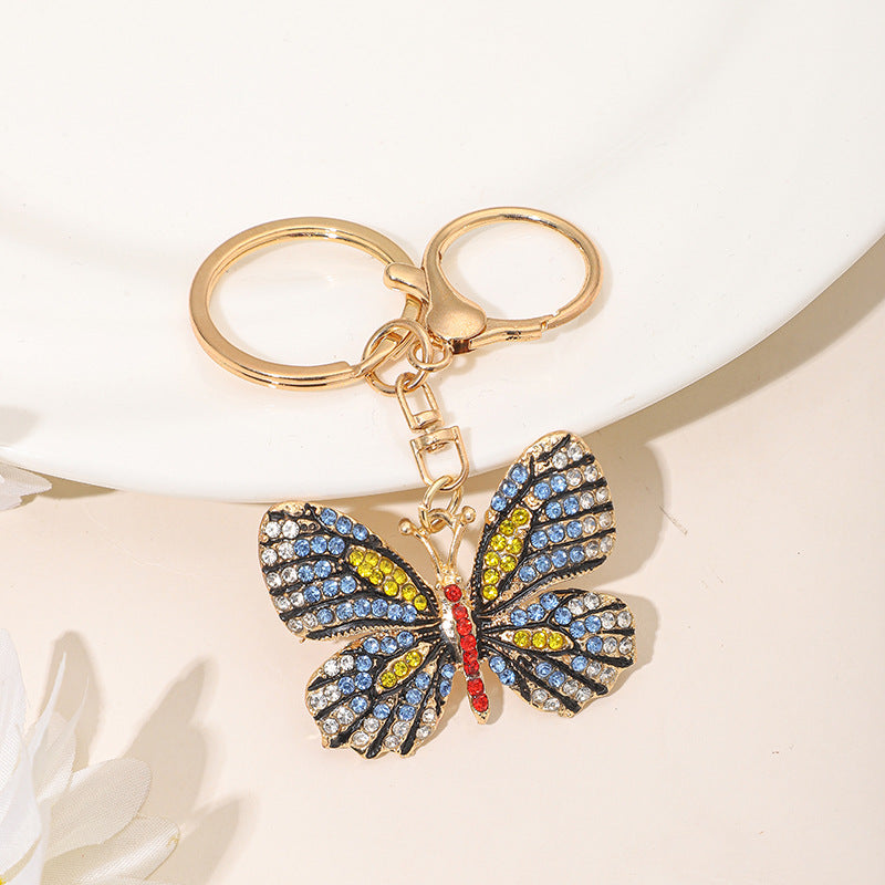 Wholesale Zinc Alloy Rhinestone Butterfly Keychain
