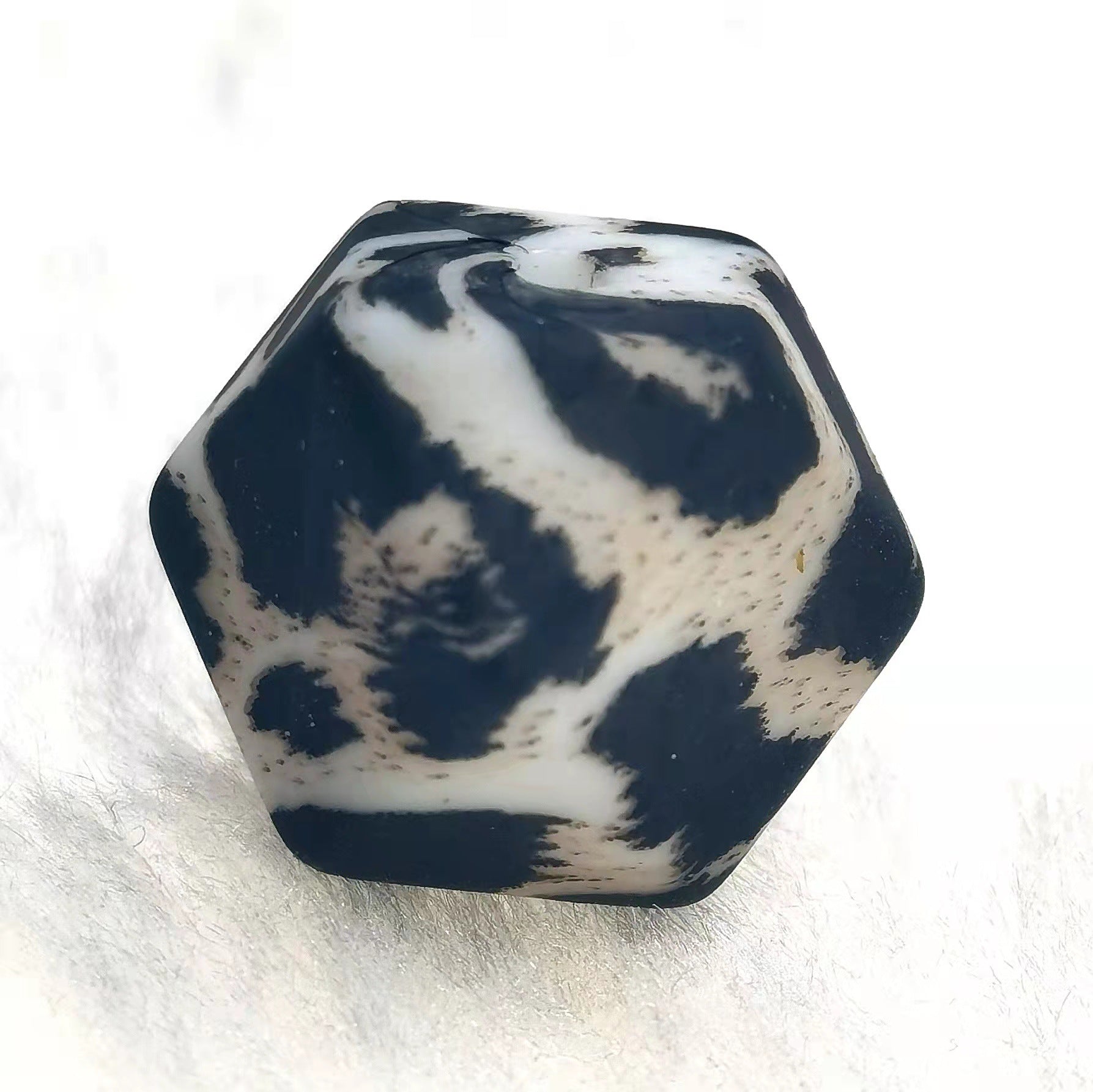 10 piezas al por mayor 10pcs colorido transferencia de agua de agua impresión de silicona redondas cuentas redondas