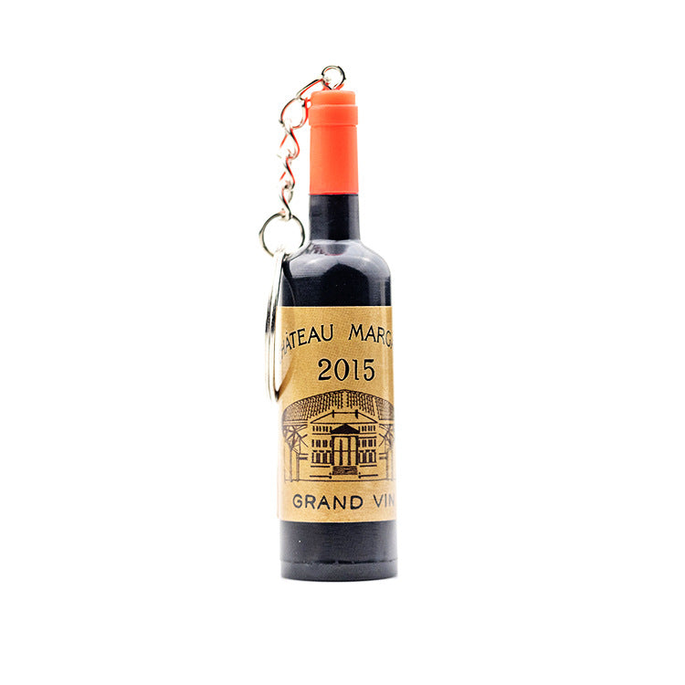Wholesale Resin Simulation Mini Wine Bottle Beverage Bottle Keychain