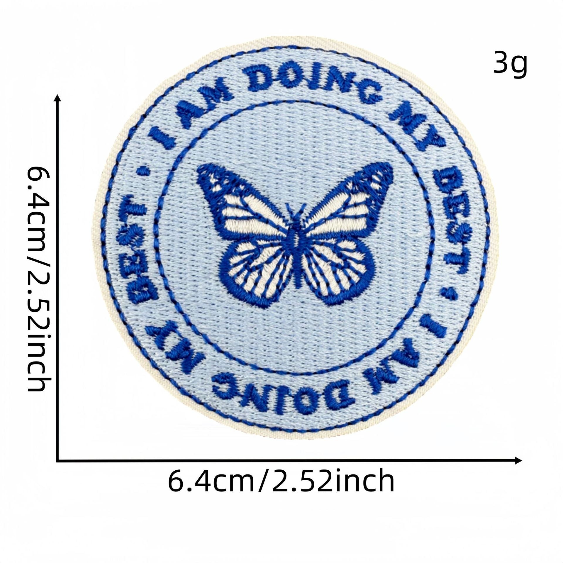 Wholesale Blue Embroidered Iron On Patch Positive Energy Saying DIY Fashion Accessory For Clothing Bags