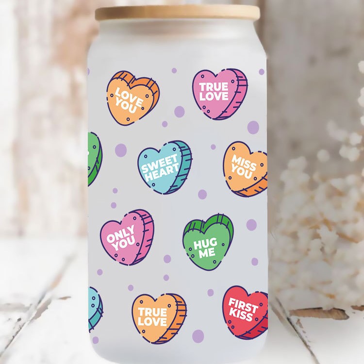 Wholesale Love Valentine's Day  16oz Cup UV DTF Wraps