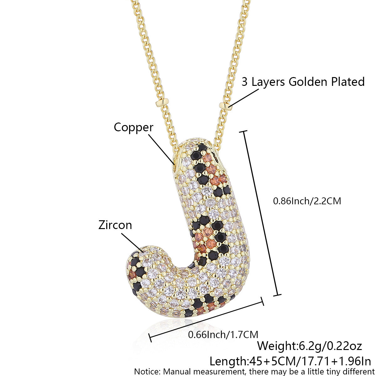 Wholesale Leopard Print Letter Necklace Copper Plated Real Gold Full Diamond Zircon Necklace Fashion English Letter Necklace Women