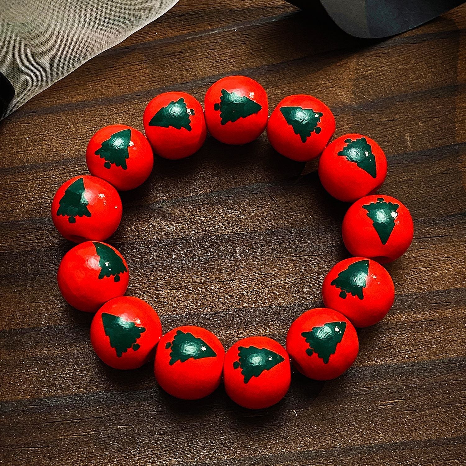 Wholesale Wooden Skull  Web Beaded Bracelet Unisex  DIY Jewelry Accessory